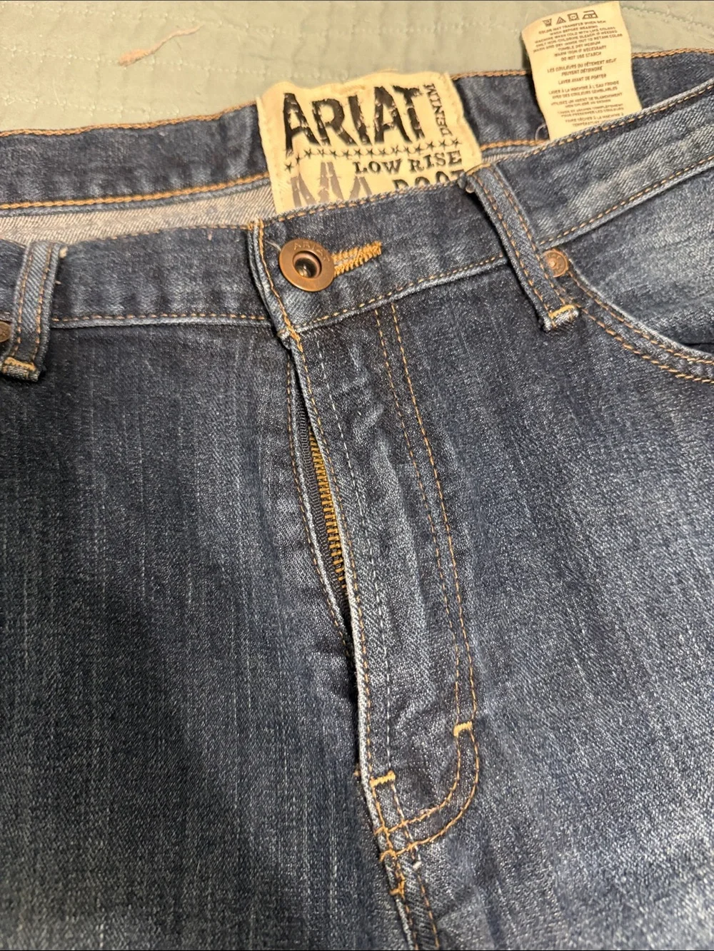 Ariat Men's M4 LowRise Boot Cut Mid/Dark Blue Jeans